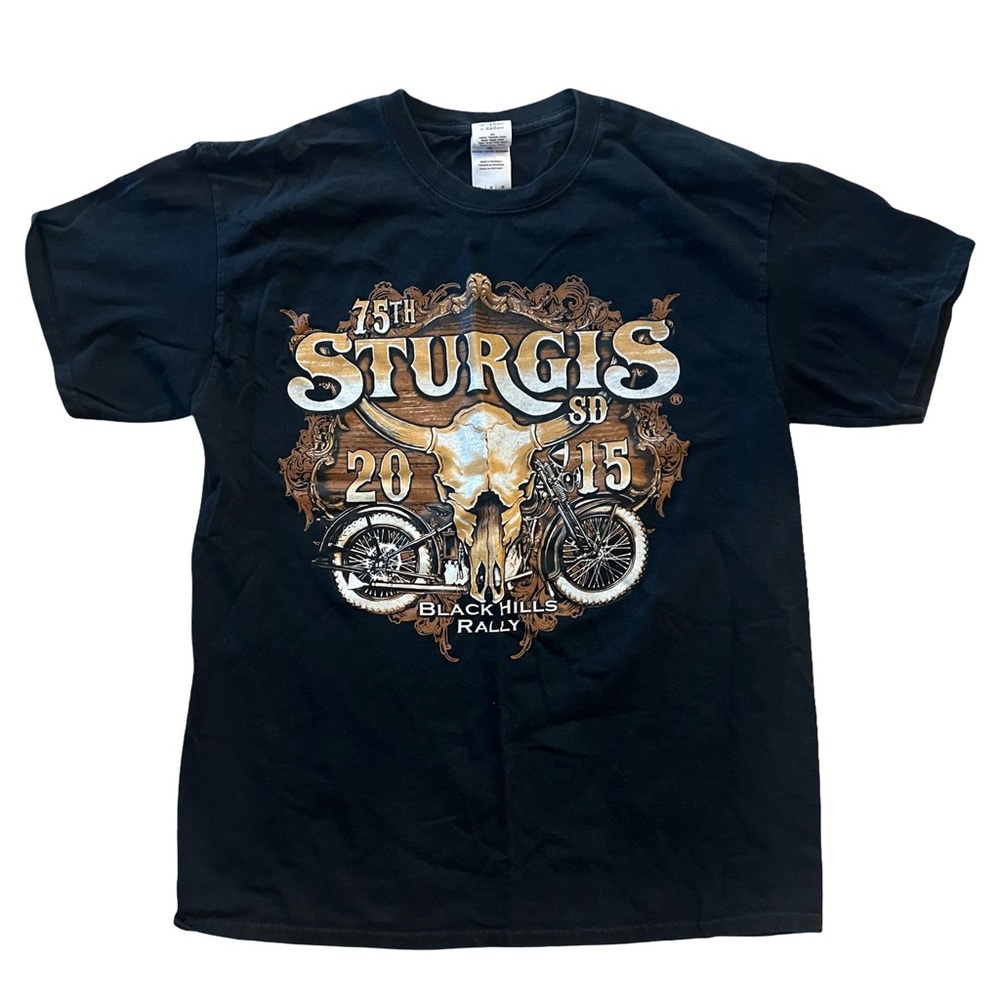 75th Sturgis Black Graphic T-Shirt, Like New, Size Large